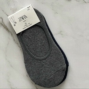 𝅺nwt Zara kids loafer no show socks grey 6-7-add on